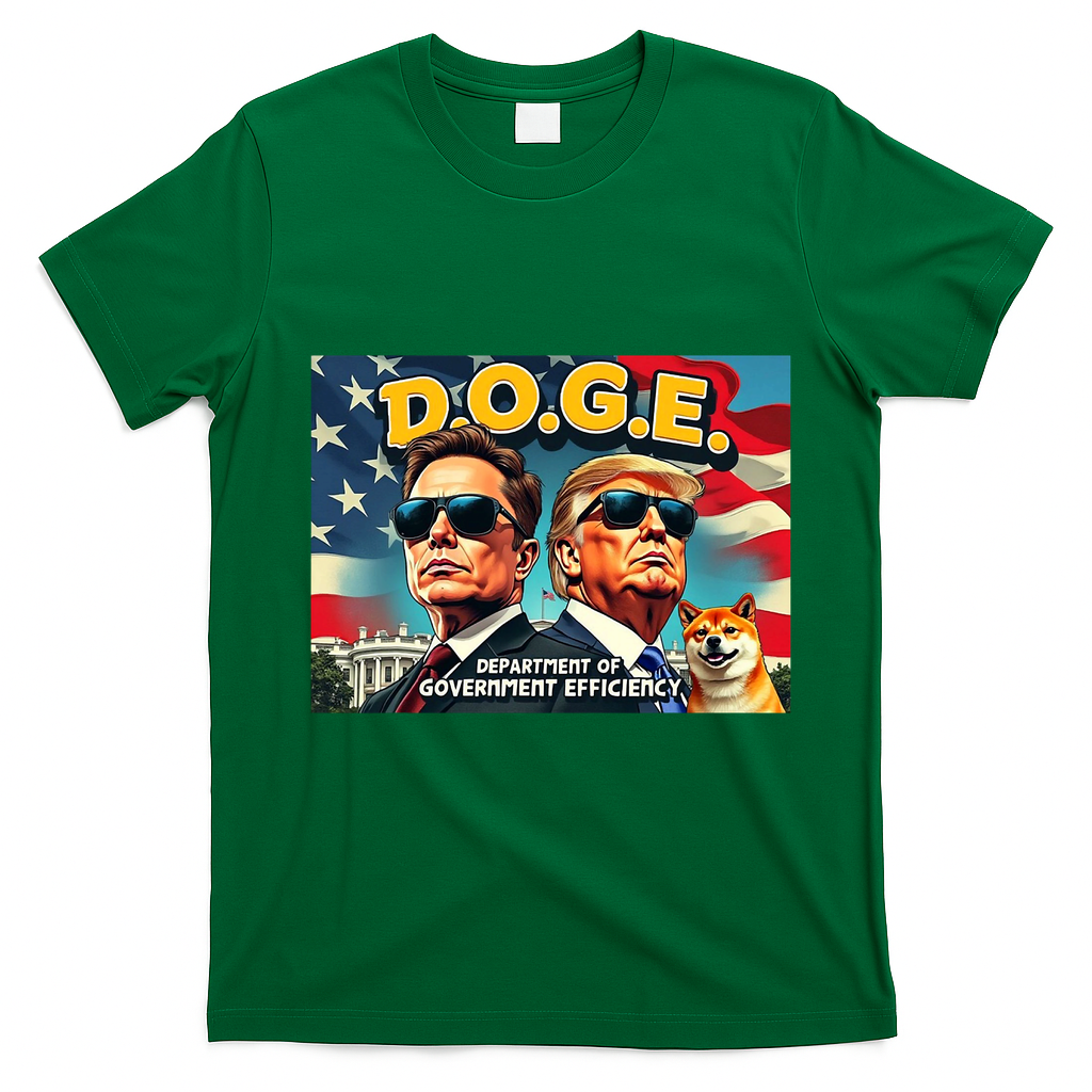 D.O.G.E Doge Department Of Government Efficiency Trump Elon T-Shirt - Irish Green