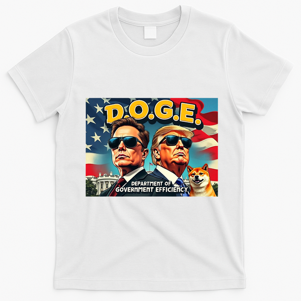 D.O.G.E Doge Department Of Government Efficiency Trump Elon T-Shirt - White