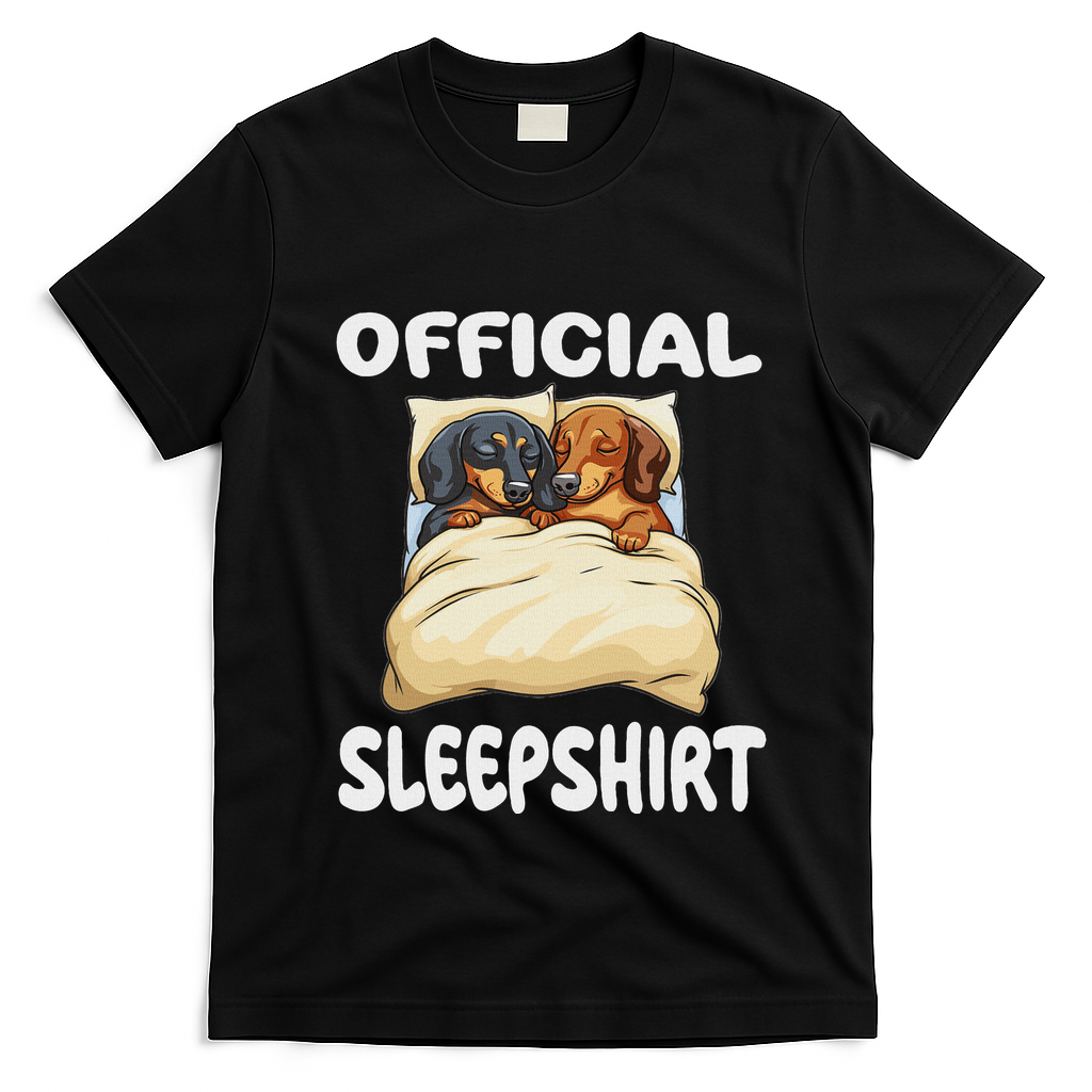 Dachshund Doxie Dog Sleep Pajamas Nightgown T-Shirt - Black