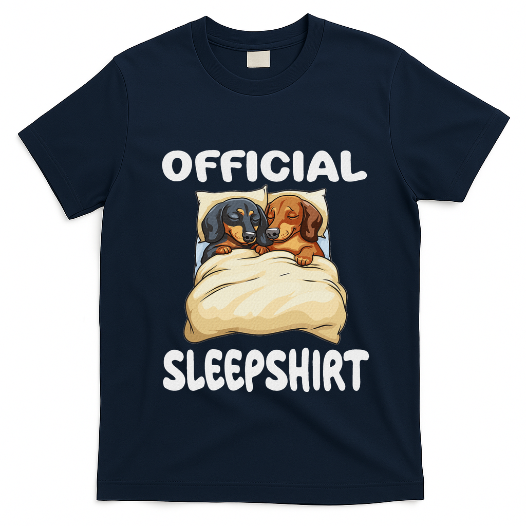 Dachshund Doxie Dog Sleep Pajamas Nightgown T-Shirt - Navy Blue