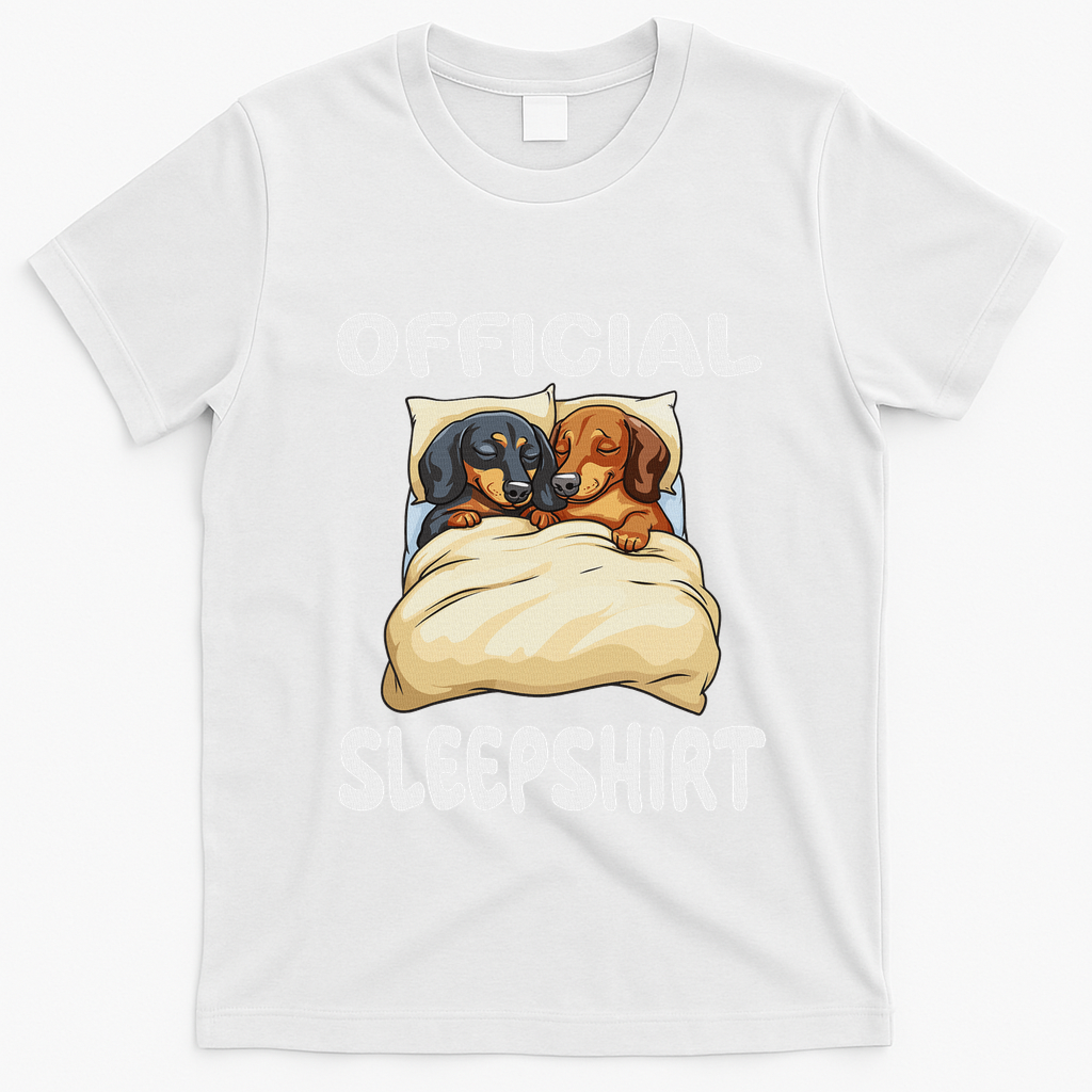 Dachshund Doxie Dog Sleep Pajamas Nightgown T-Shirt - White
