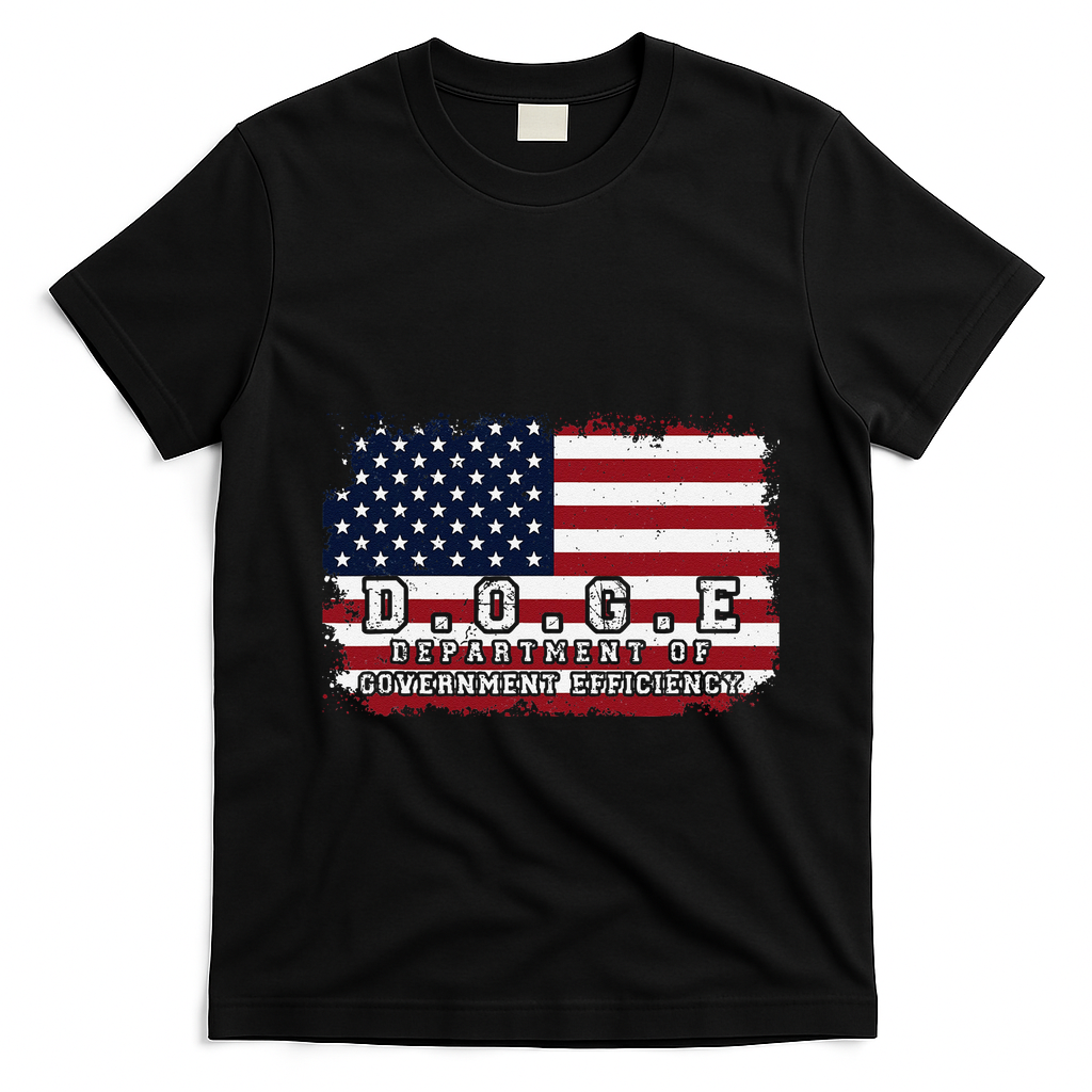 D.O.G.E. Doge Department Patriotic Office Worker Design T-Shirt - Black