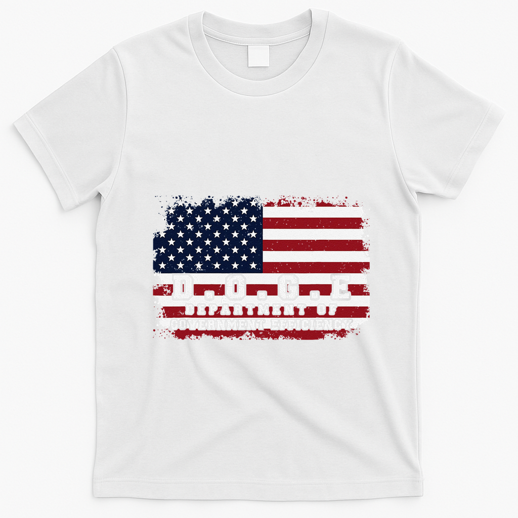 D.O.G.E. Doge Department Patriotic Office Worker Design T-Shirt - White