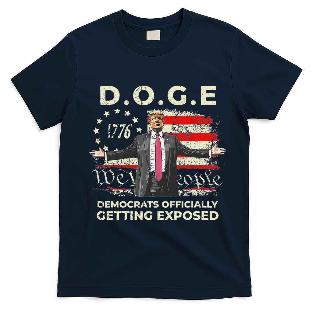 Doge Democrats Getting Exposed Trump 2025 T-Shirt - Navy Blue
