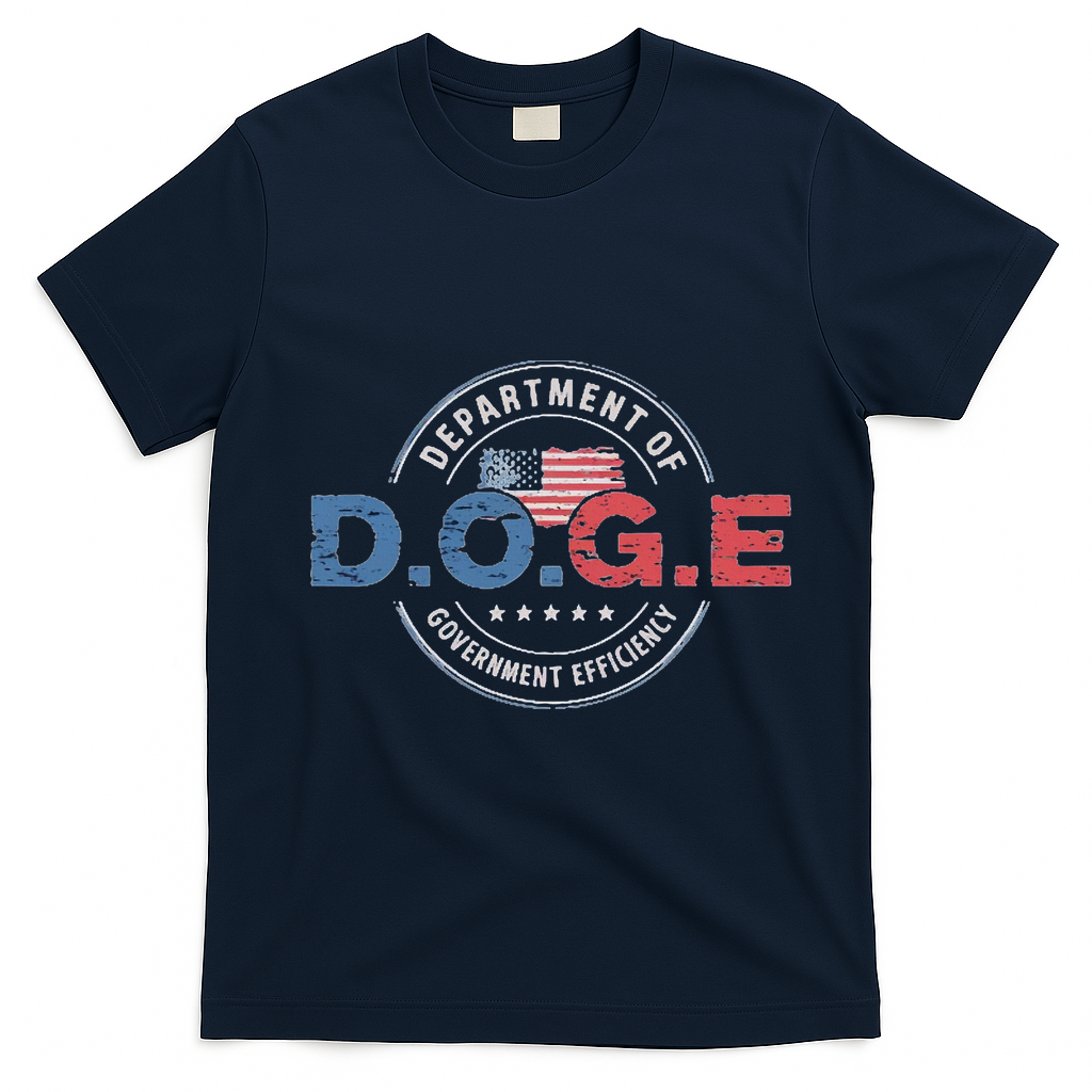 D.O.G.E. Department Of Government Efficiency Doge T-Shirt - Navy Blue