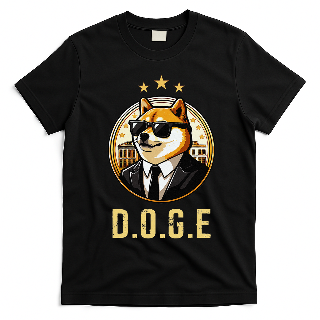 D.O.G.E Department Of Government Efficiency Doge Trump T-Shirt - Black