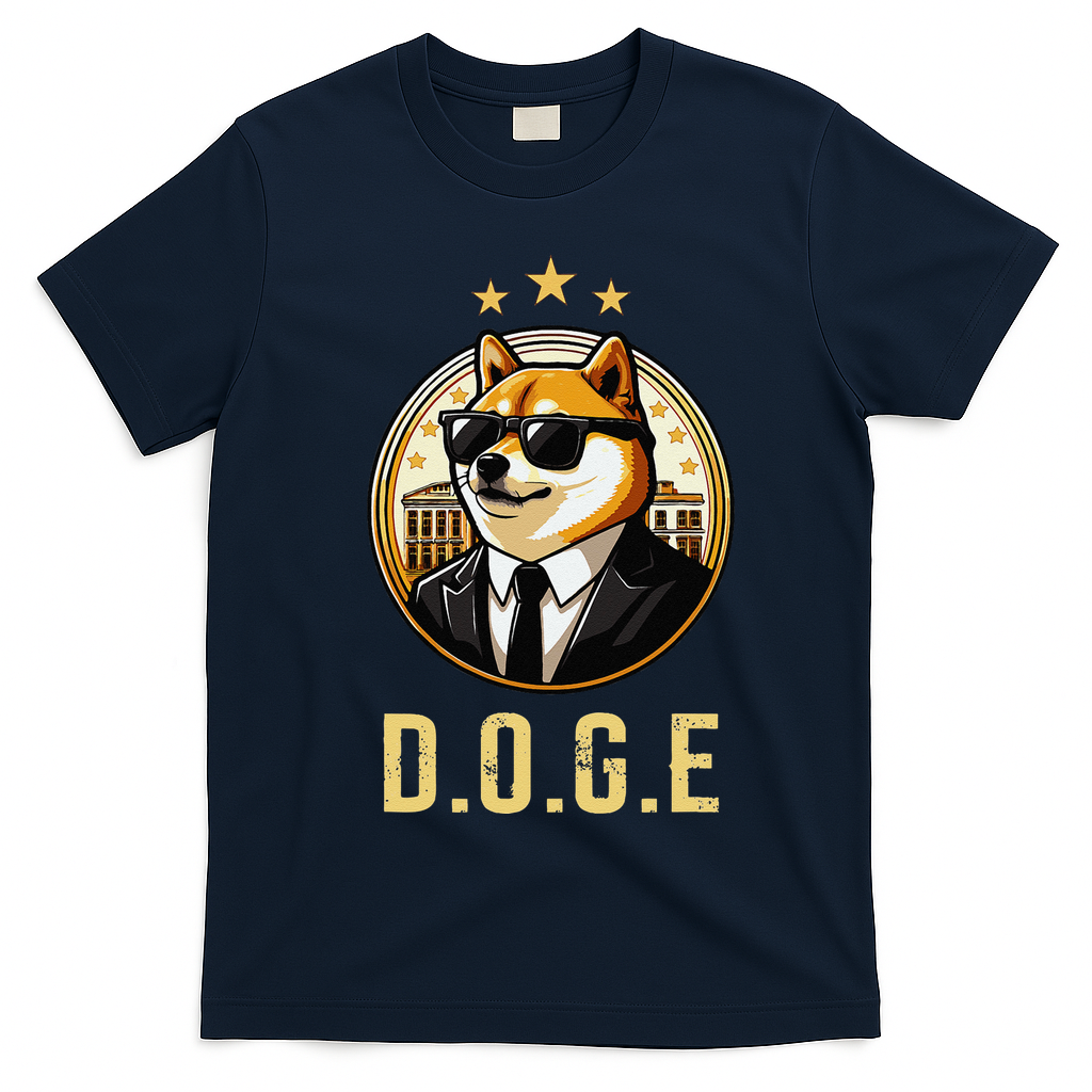 D.O.G.E Department Of Government Efficiency Doge Trump T-Shirt - Navy Blue