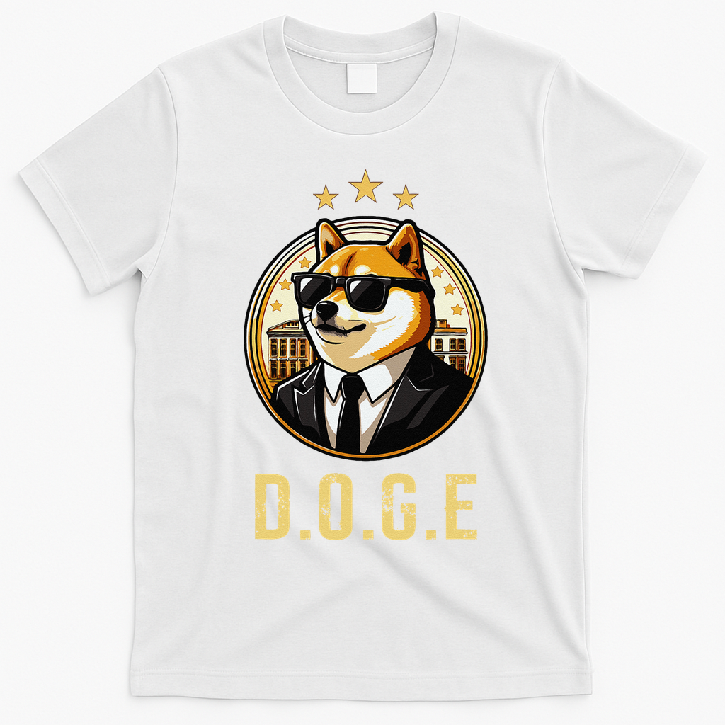 D.O.G.E Department Of Government Efficiency Doge Trump T-Shirt - White