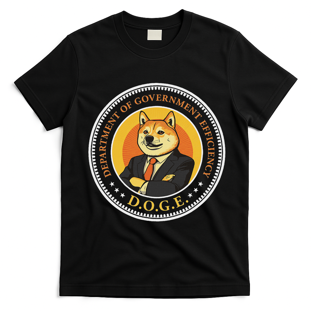 Doge Department Of Government Efficiency Doge Design T-Shirt - Black