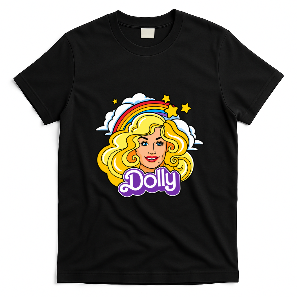 Dolly Doll Rainbow Retro Vintage T-Shirt - Black