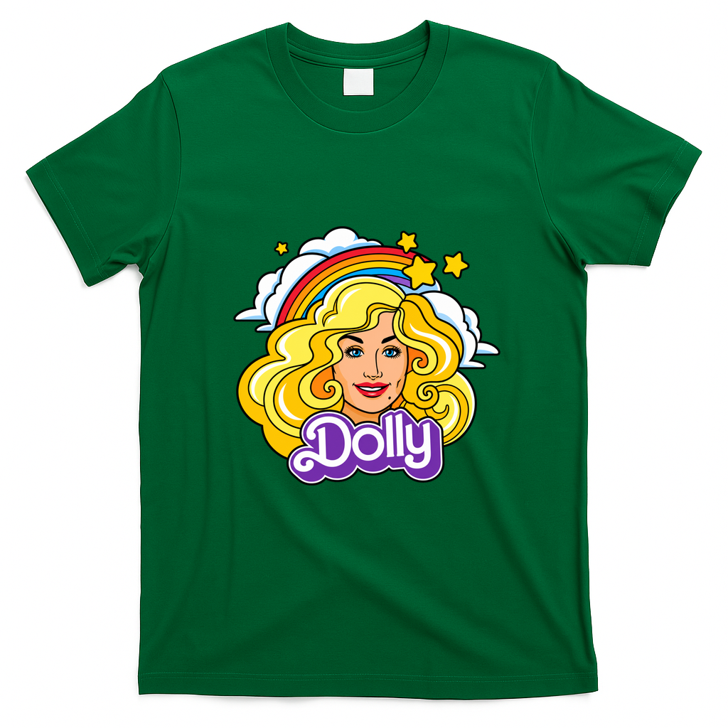 Dolly Doll Rainbow Retro Vintage T-Shirt - Irish Green