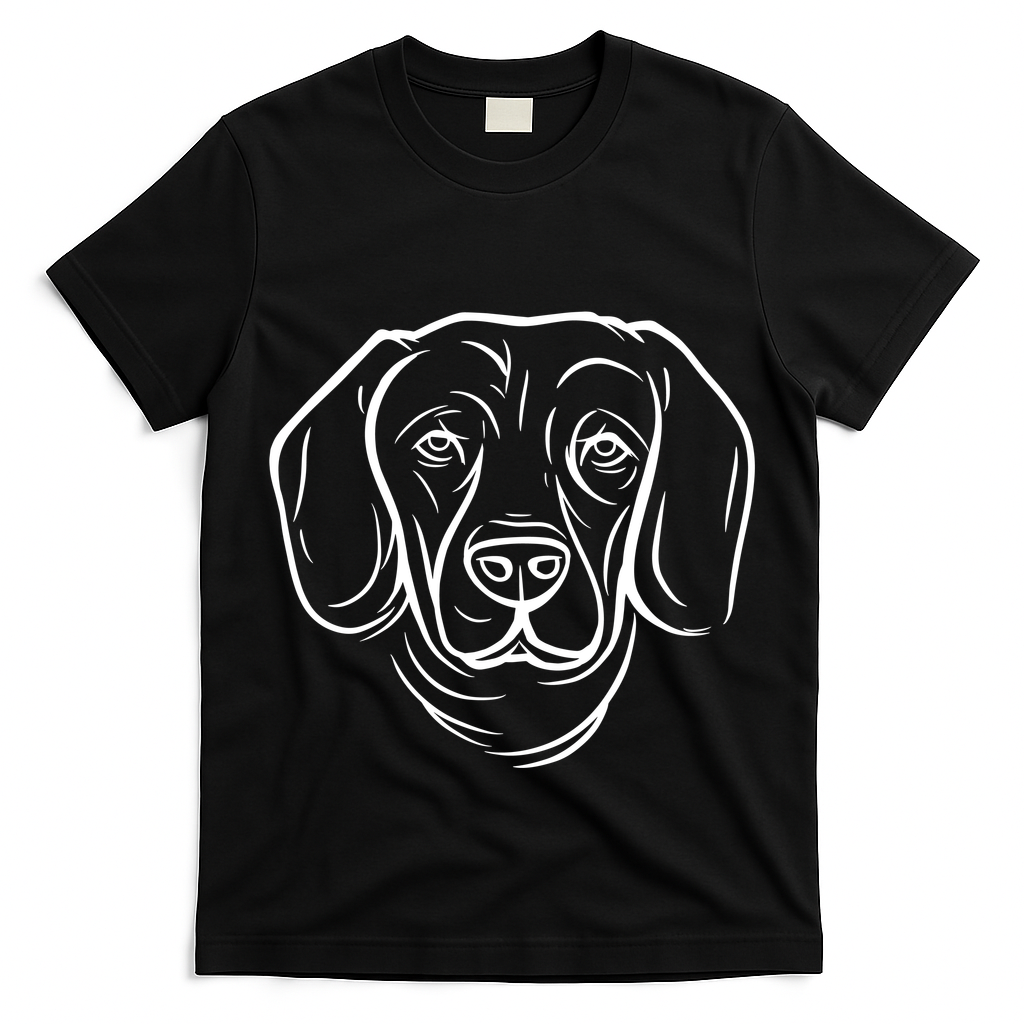 Dog Face Outlined T-Shirt