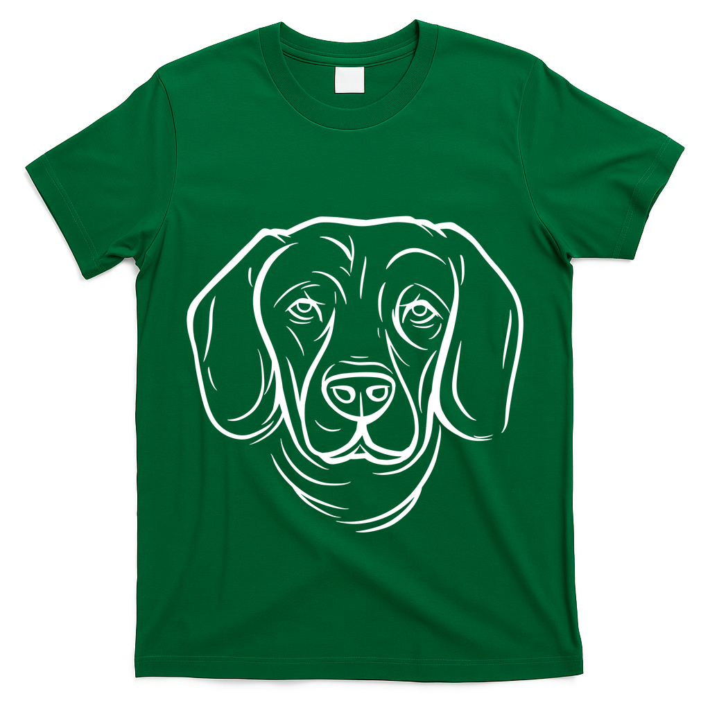 Dog Face Outlined T-Shirt