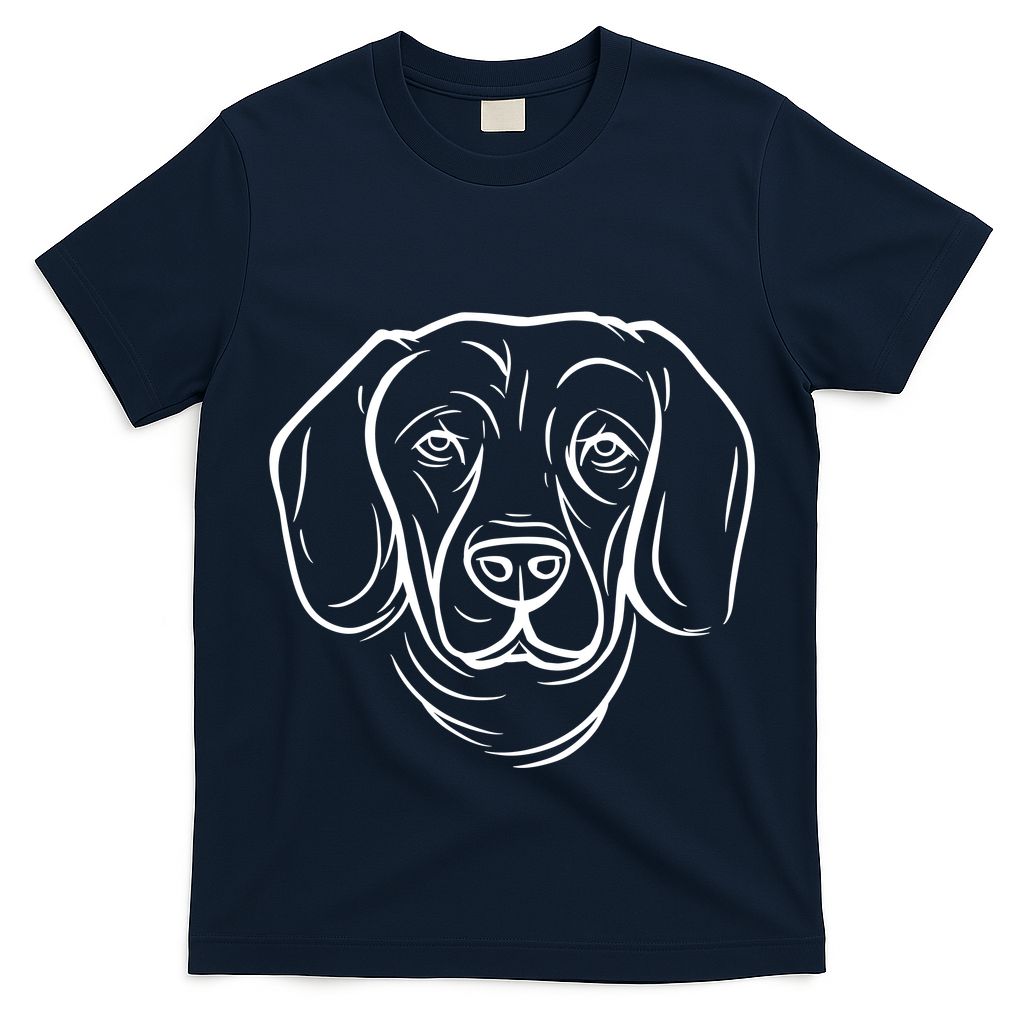 Dog Face Outlined T-Shirt