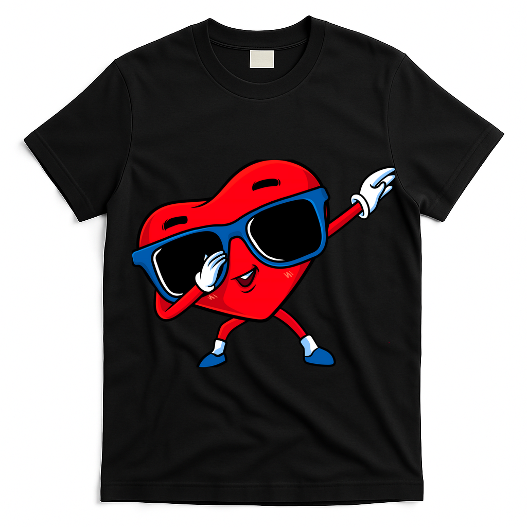 Dabbing Heart Boy Valentine Dab Love Valentines Day Boy T-Shirt