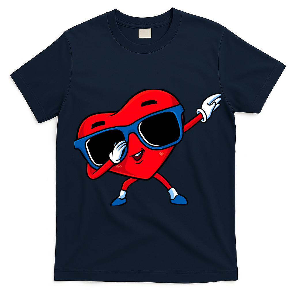 Dabbing Heart Boy Valentine Dab Love Valentines Day Boy T-Shirt