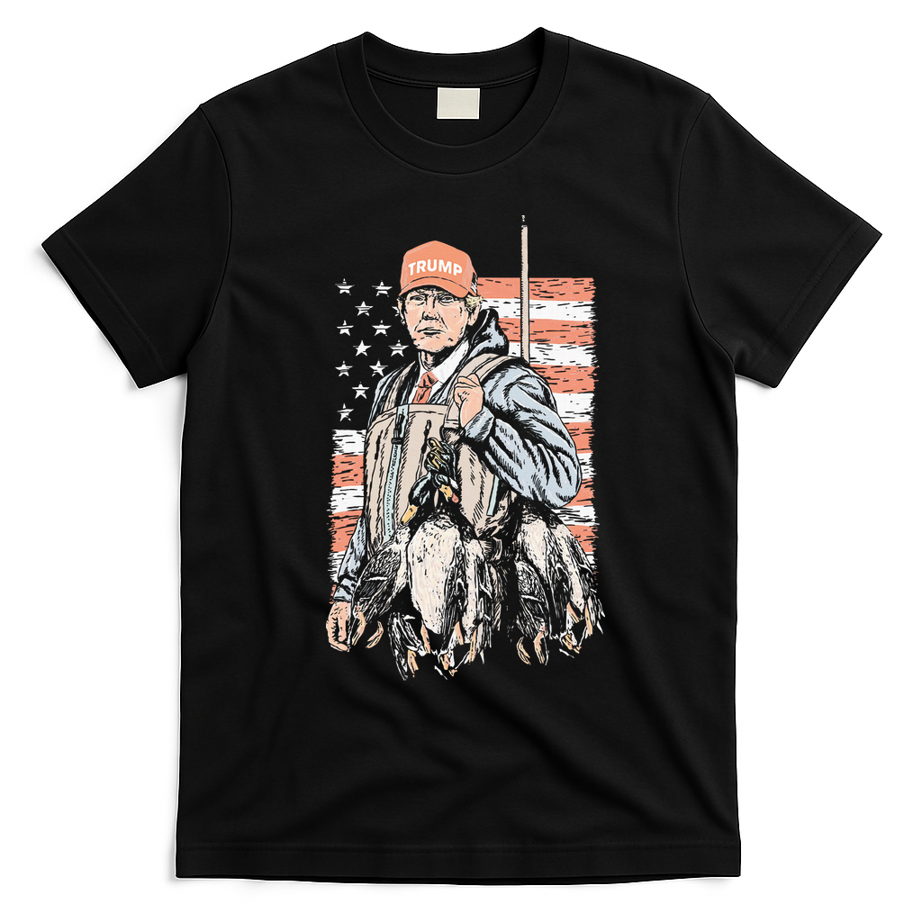 Duck Hunting Trump Camo Hello Hunting Season T-Shirt - Black