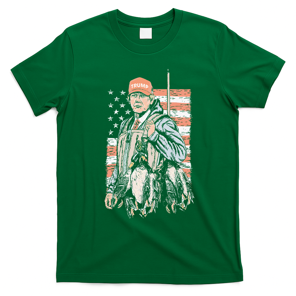 Duck Hunting Trump Camo Hello Hunting Season T-Shirt - Irish Green