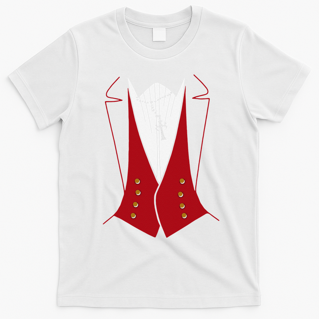 Dracula Halloween Tuxedo Vlad Tepes Costume T-Shirt - White