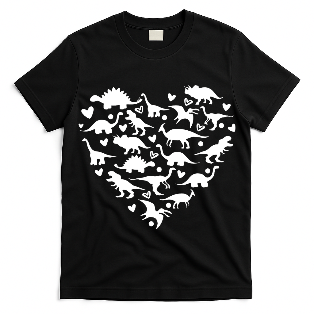 Dinosaur Heart Valentines Day T-Shirt