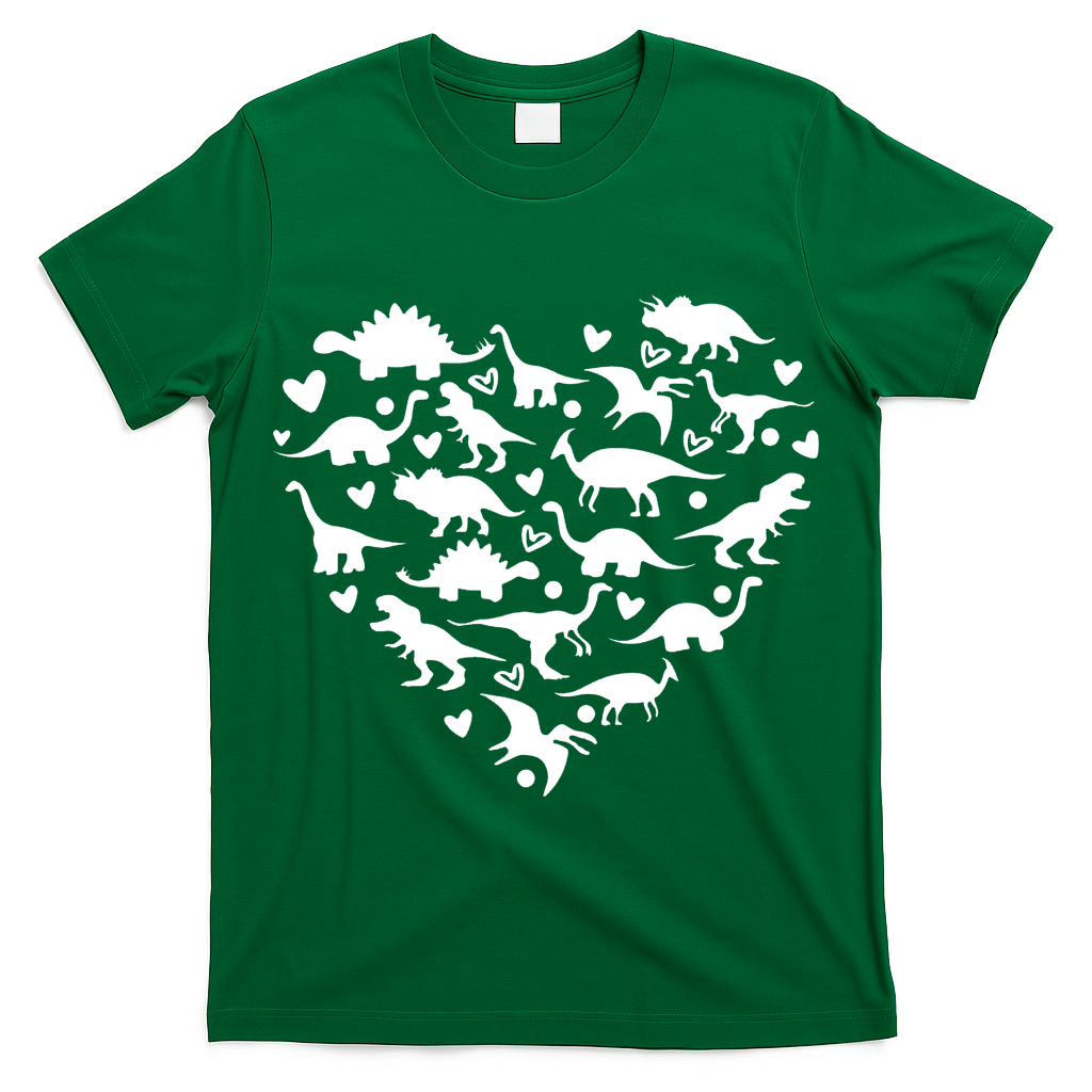 Dinosaur Heart Valentines Day T-Shirt
