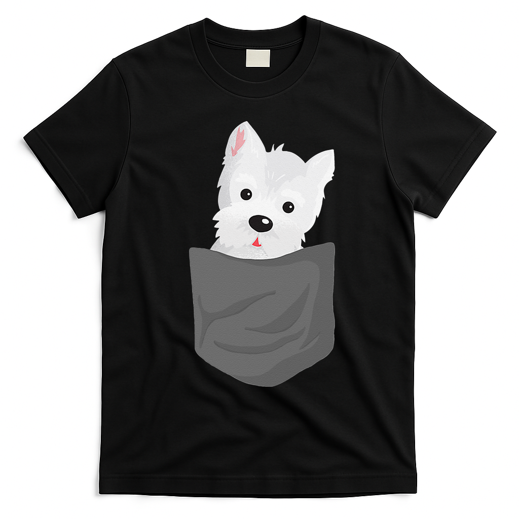 Dog In A Pocket Cute Westie Terrier Lover Puppy T-Shirt - Black