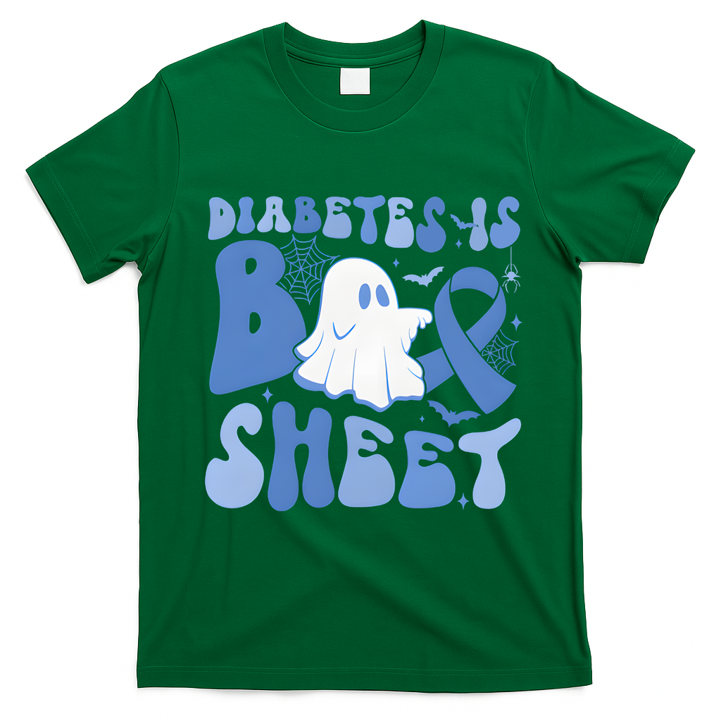 Diabetes Is Boo Sheet Halloween Diabetes Awareness T-Shirt - Irish Green