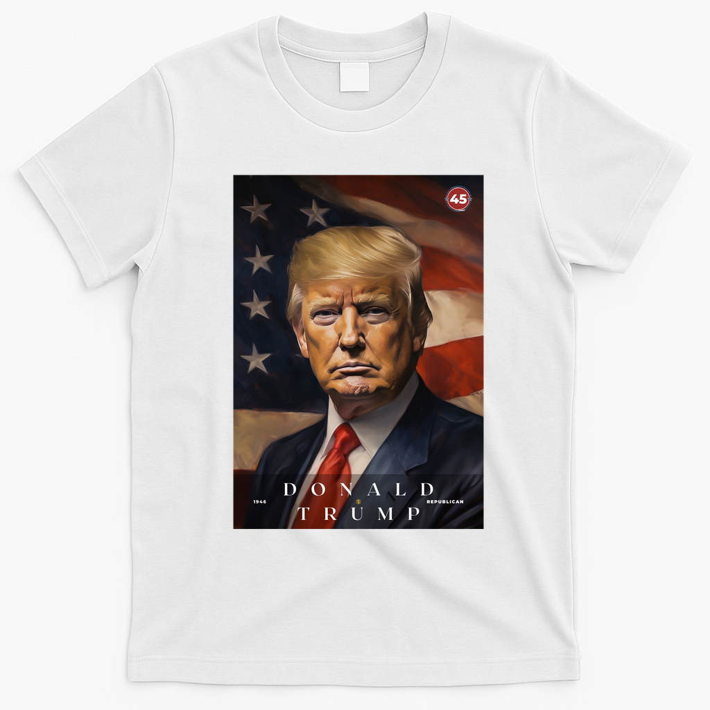 Donald J Trump 45th President Of The United States Portrait T-Shirt - White