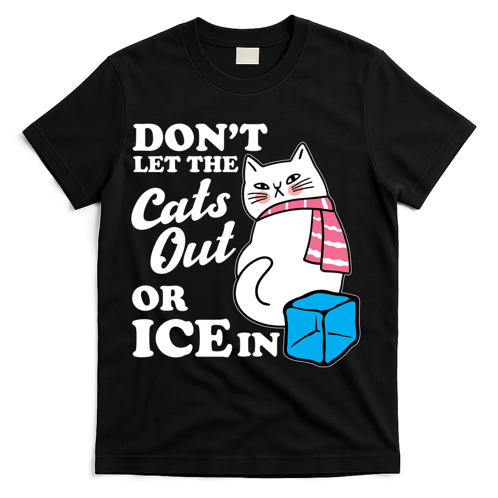 Don't Let The Cats Out Or ICE In Anti ICE T-Shirt - Black