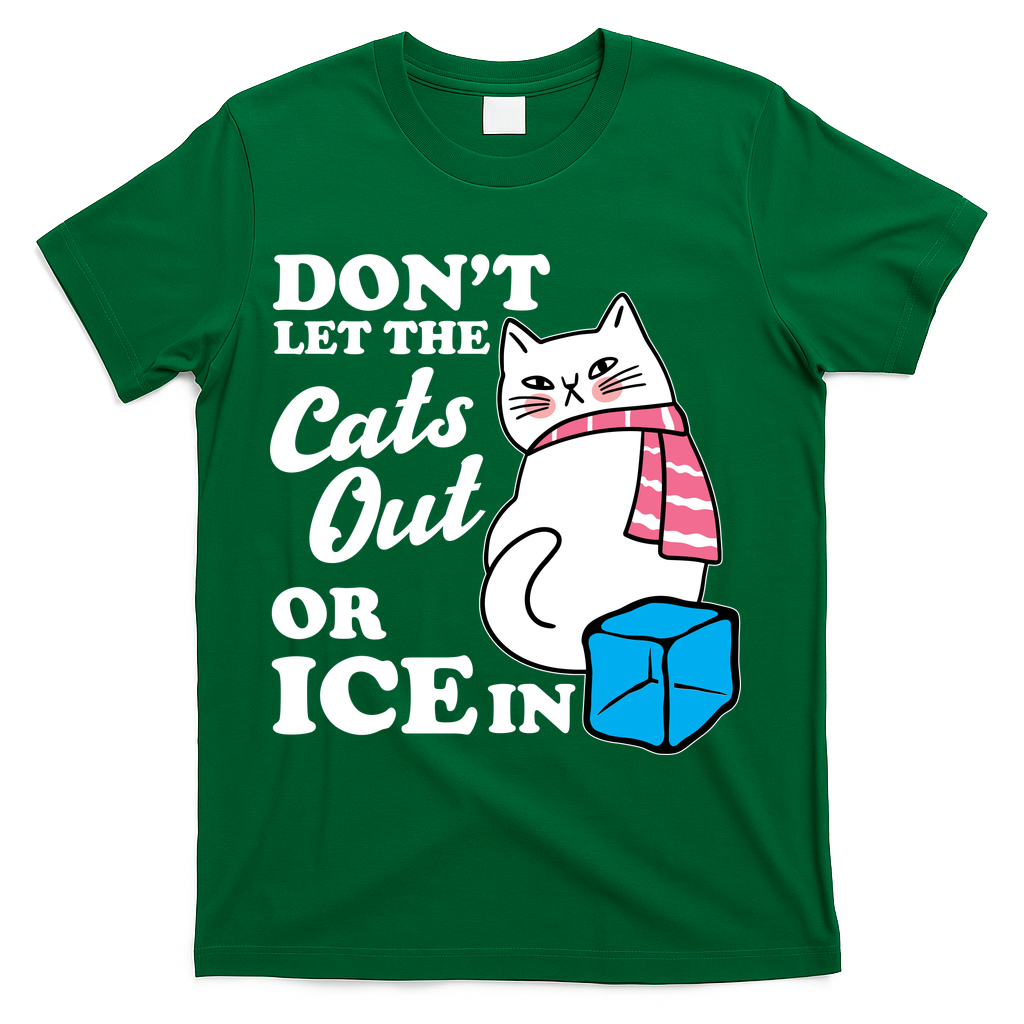 Don't Let The Cats Out Or ICE In Anti ICE T-Shirt - Green