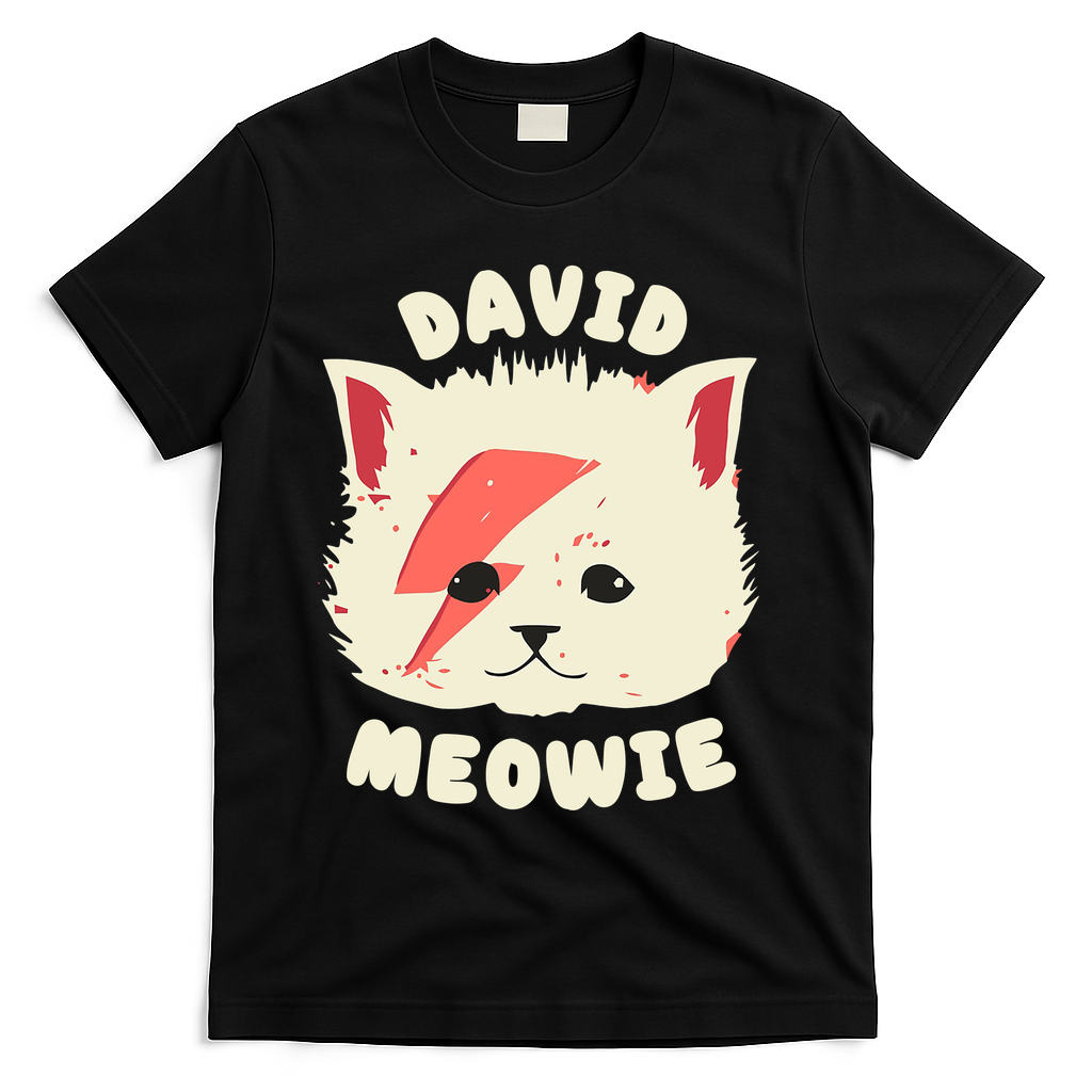 David Meowie T-Shirt - Black