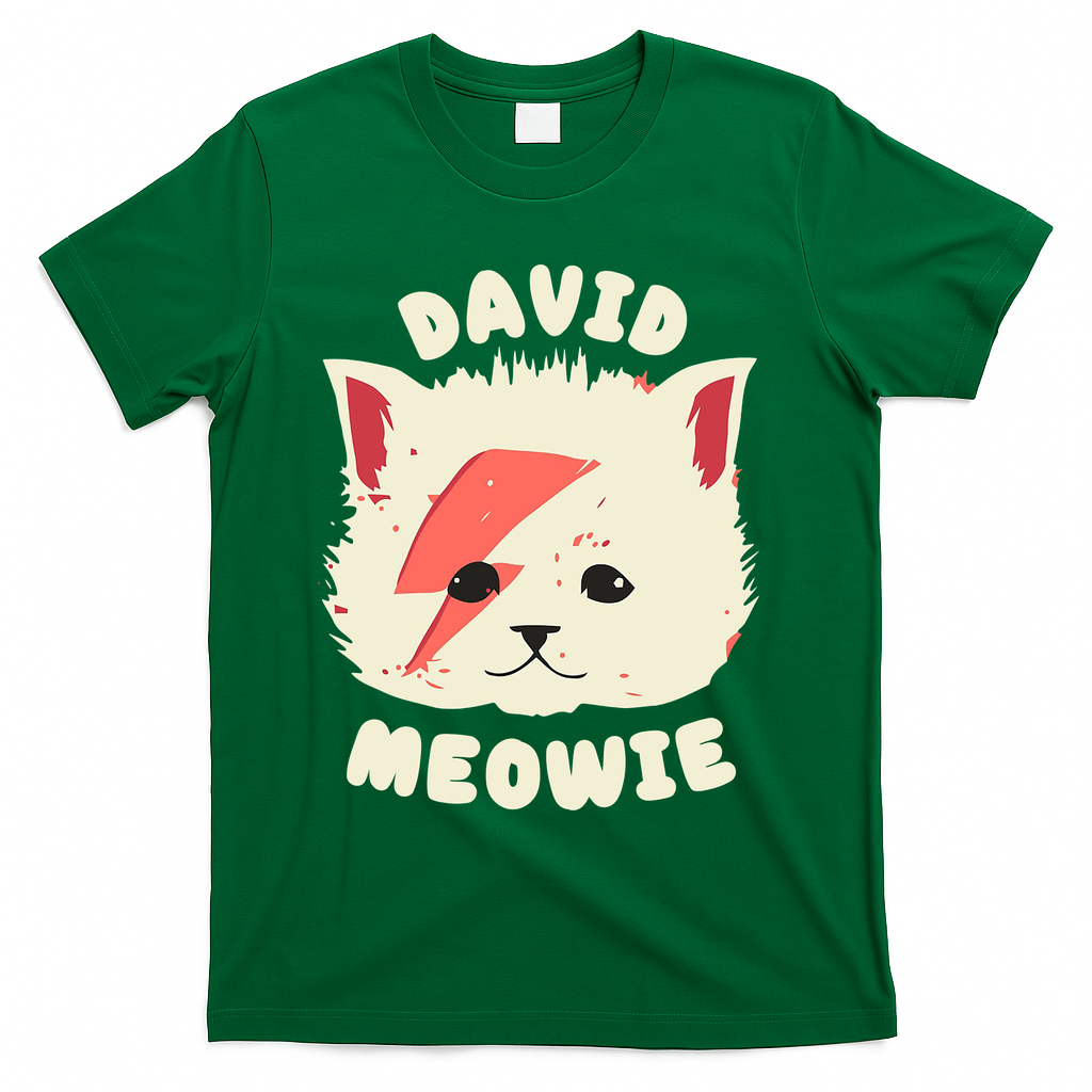 David Meowie T-Shirt - Green