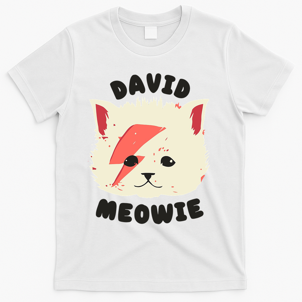 David Meowie T-Shirt - White