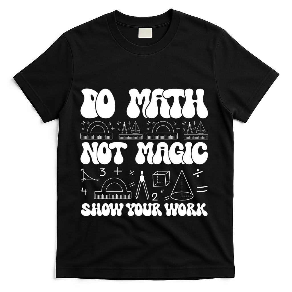 Do Mathnot Magic Show Your Work Funny Math Back To School T-Shirt - Black