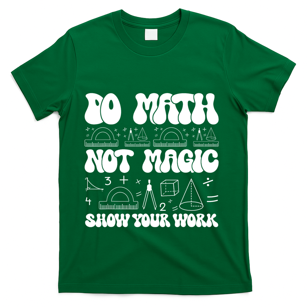 Do Mathnot Magic Show Your Work Funny Math Back To School T-Shirt - Green