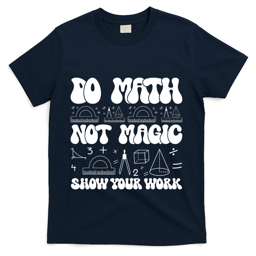 Do Mathnot Magic Show Your Work Funny Math Back To School T-Shirt - Navy