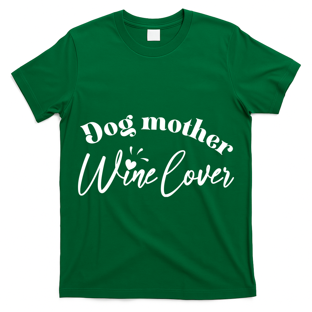 Dog Mother Wine Lover Cute Gift T-Shirt