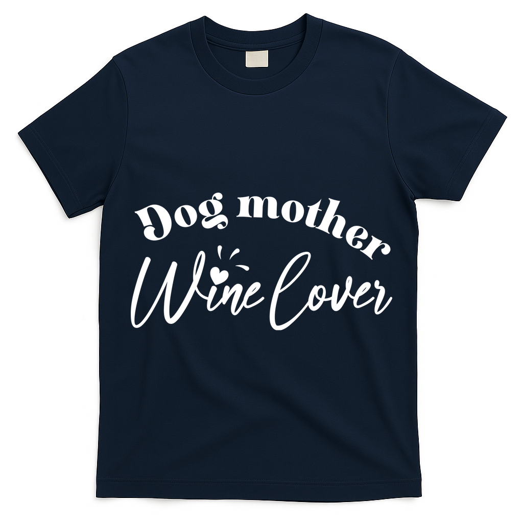 Dog Mother Wine Lover Cute Gift T-Shirt