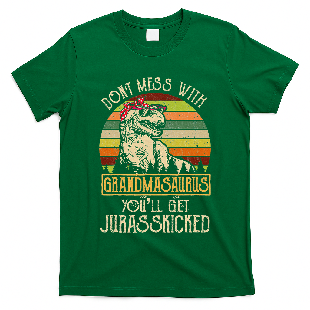 Don’t Mess With Grandmasaurus Funny Grandma Vintage T-Shirt