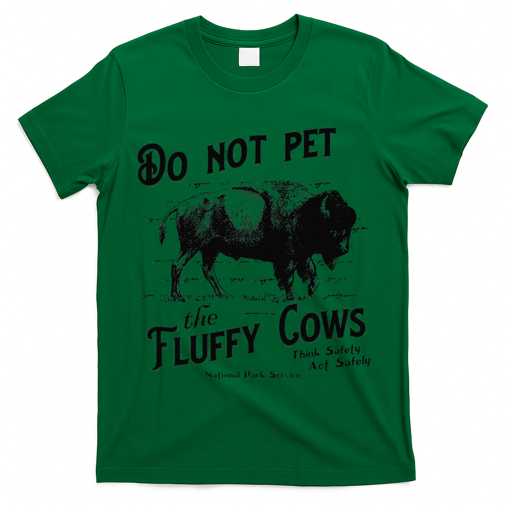 Do Not Pet The Fluffy Cows American Bison Vintage T-Shirt