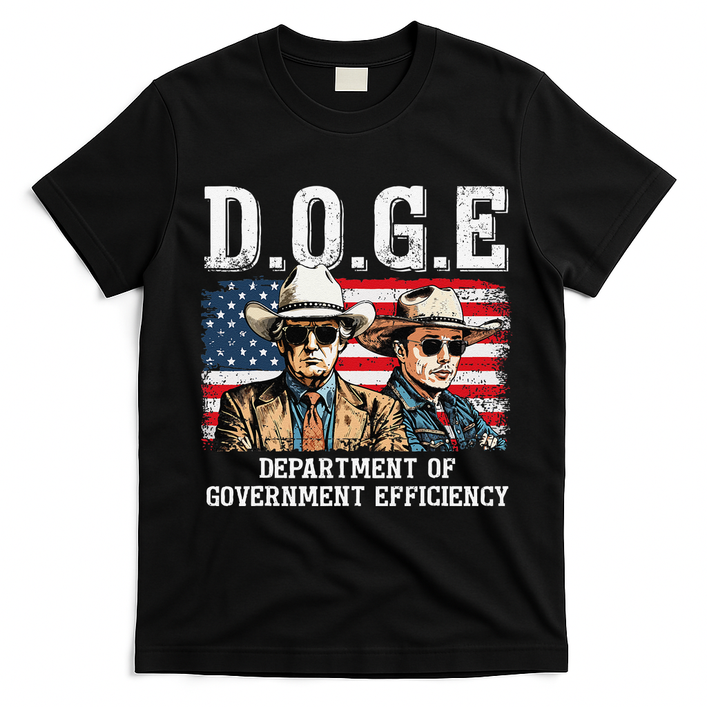 Department Of Government Efficiency Doge Trump T-Shirt - Black