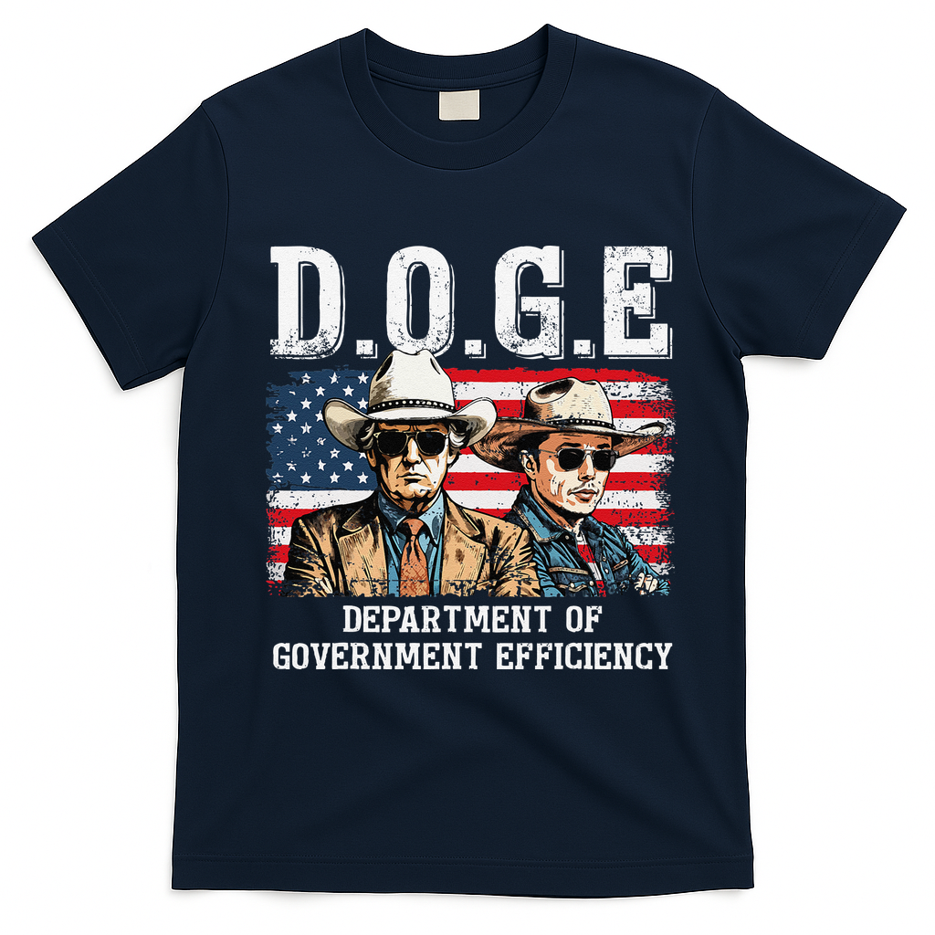 Department Of Government Efficiency Doge Trump T-Shirt - Navy Blue