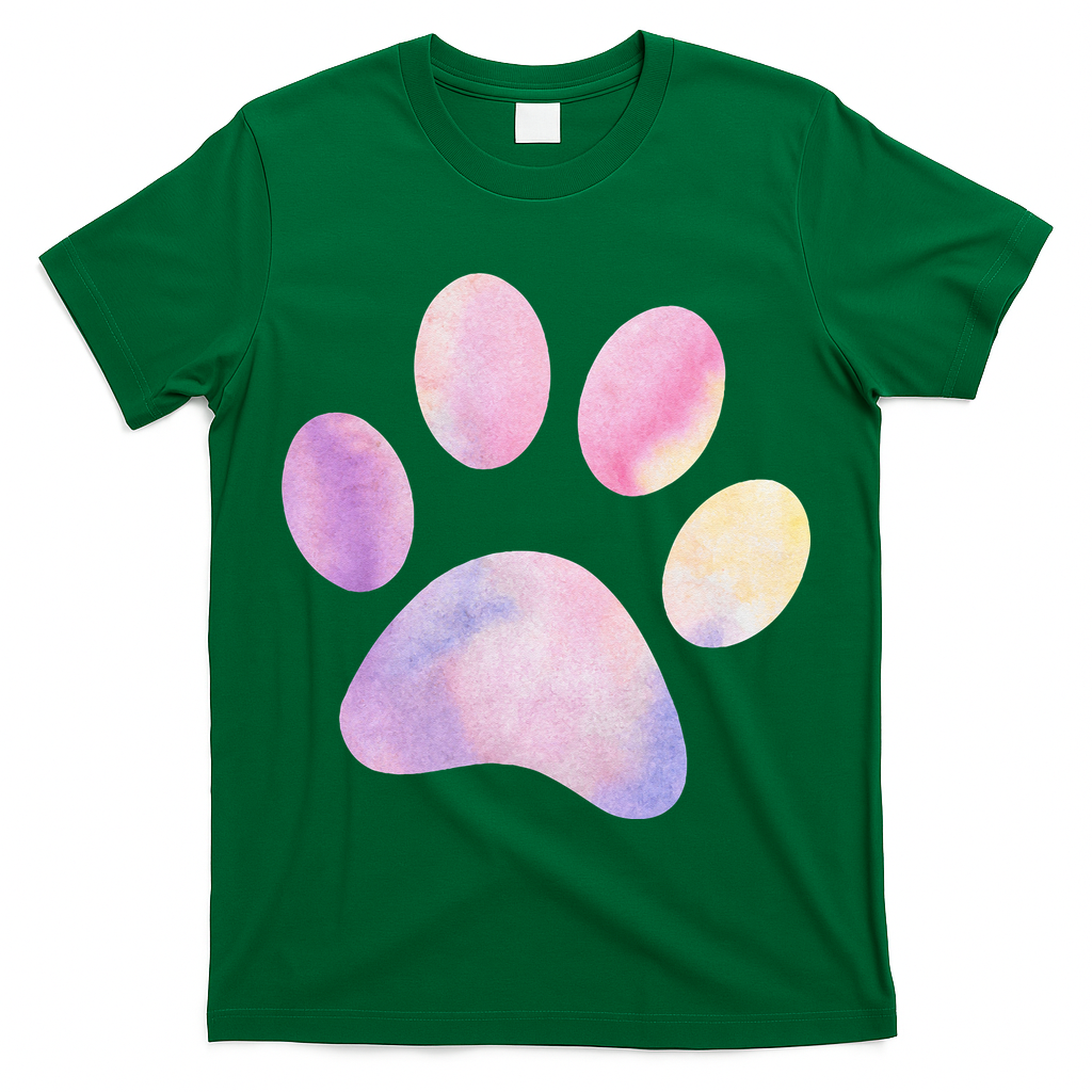 Dog Paw colorful Print Dog Love Pet Paw T-Shirt