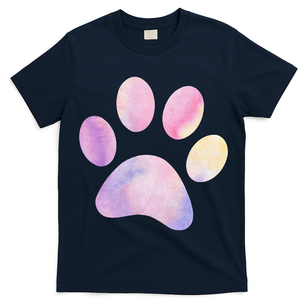 Dog Paw colorful Print Dog Love Pet Paw T-Shirt