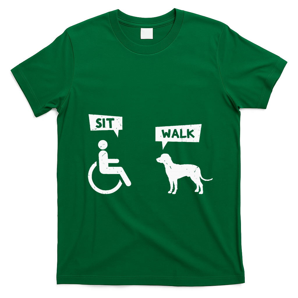 Dog Pet Lover Funny Sit Walk Wheelchair User For Dogs Owner T-Shirt - Irish Green