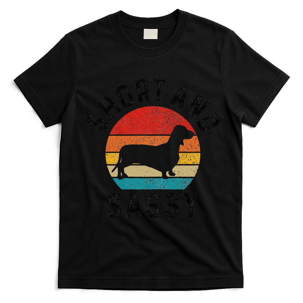 Dachshund Short & Sassy Wiener Dog Doxie Mom Funny Cute Gift T-Shirt - Black
