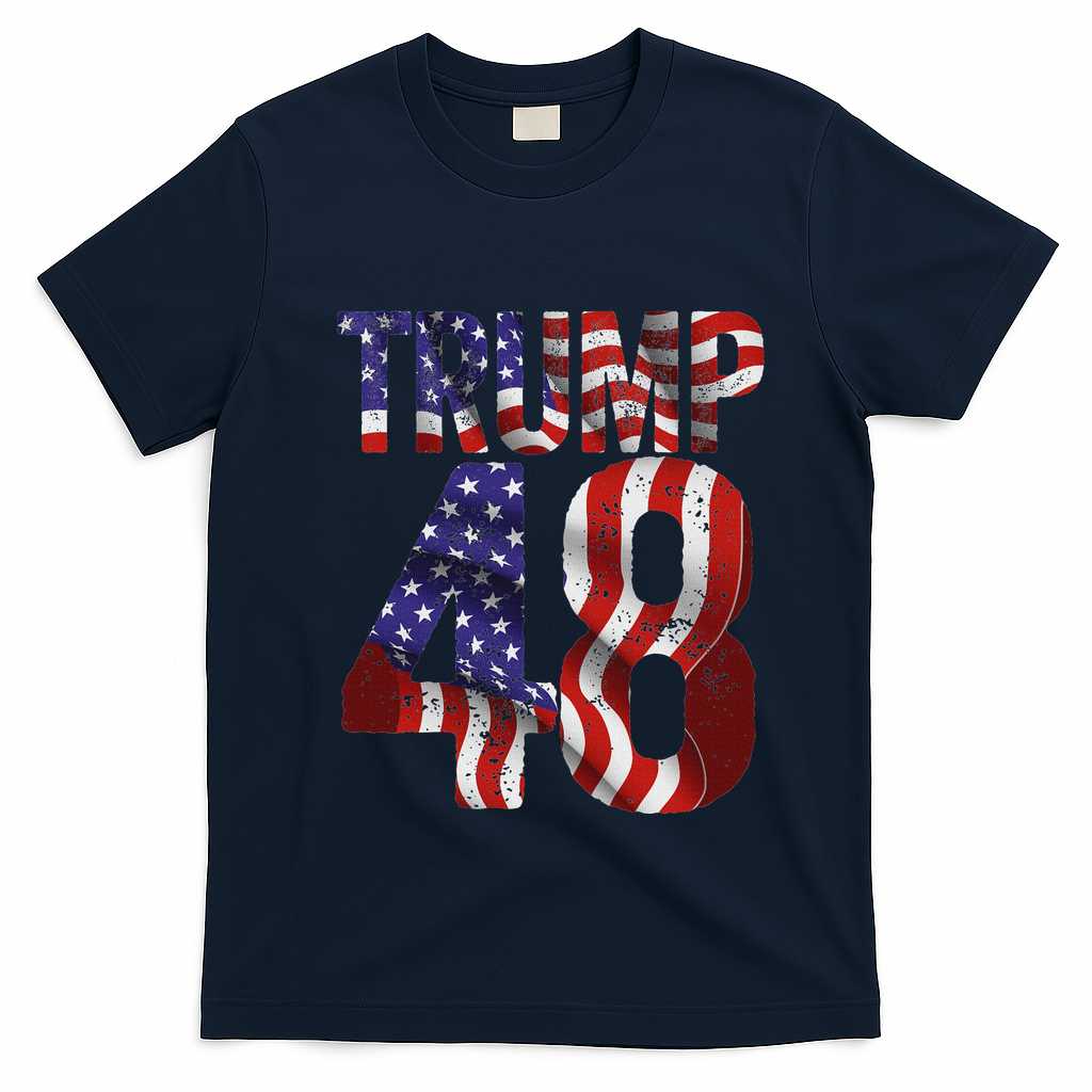 Donald Trump 2028 Trump 45 47 48th President T-Shirt - Navy Blue
