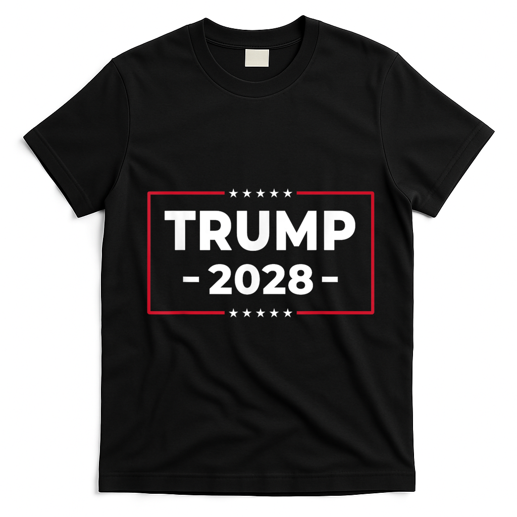 Donald Trump 2028 President American Flag Pro Trump Vintage T-Shirt - Black