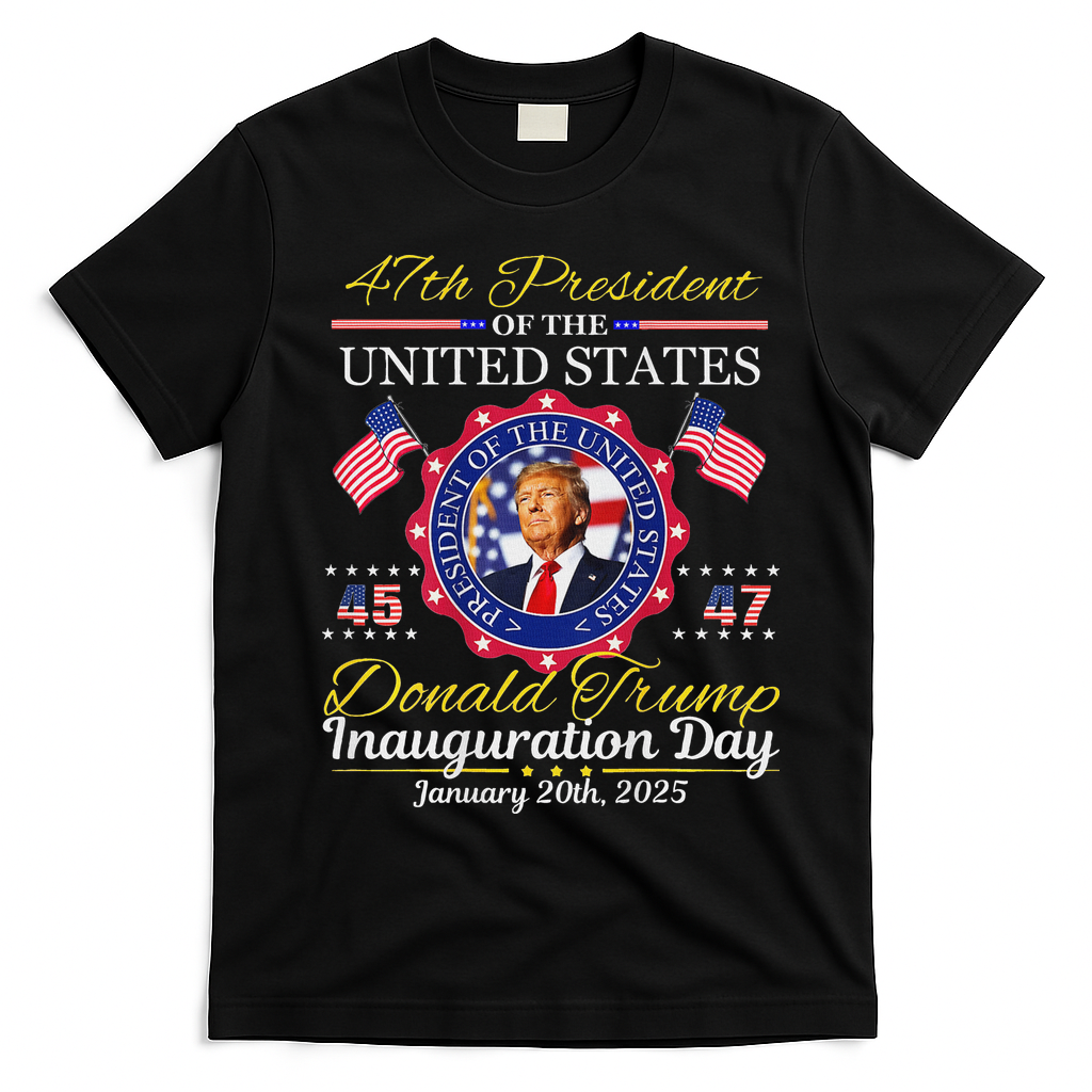 Donald Trump 47th President Inauguration 2025 T-Shirt - Black