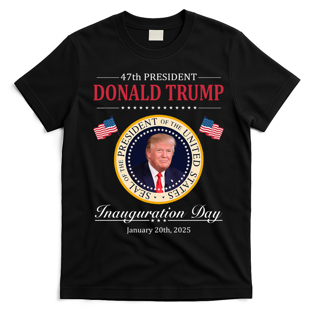 Donald Trump 4th President Inauguration Day T-Shirt - Black